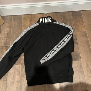 PINK black and white 1/4 zip sweatshirt